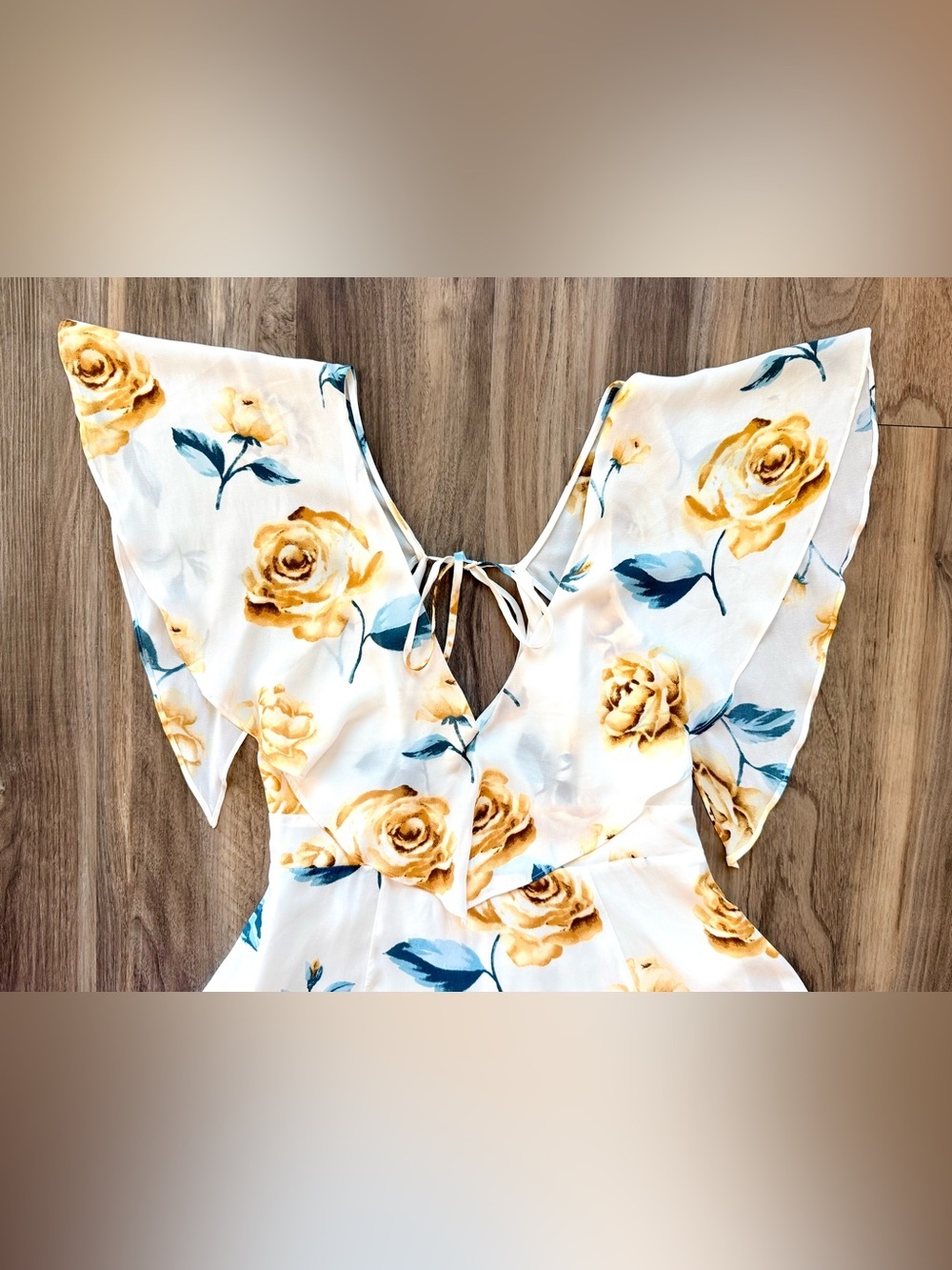 Forever 21 Yellow Rose Mini Dress Size M - Picture 2 of 7